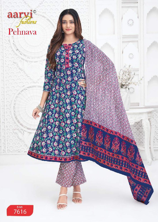PEHNAVA VOL 2 BY AARVI FASHIONS WHOLESALE COTTON ANARKALI STYLE FULL STITCH 3 PCS SUITS FOR WOMEN ONLINE