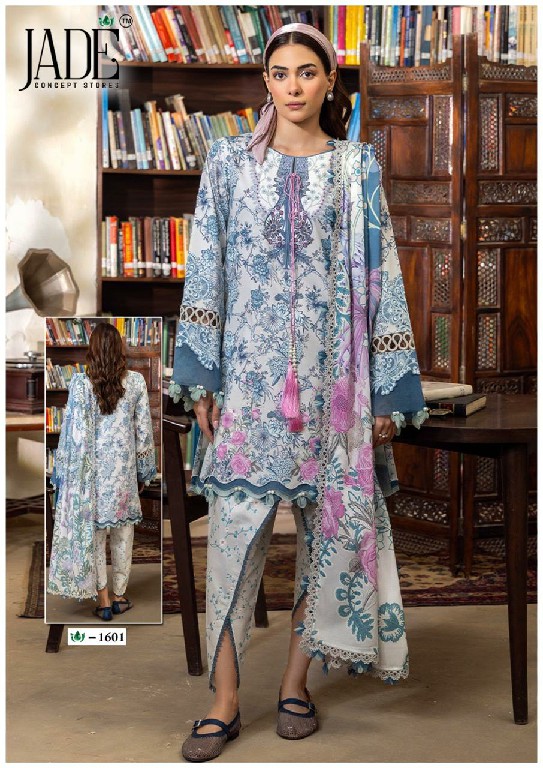 JADE CRIMSON VOL 16 WHOLESALE READYMADE PURE LAWN COTTON BIG SIZE KARACHI STYLE 3 PCS SUITS SUPPLIER