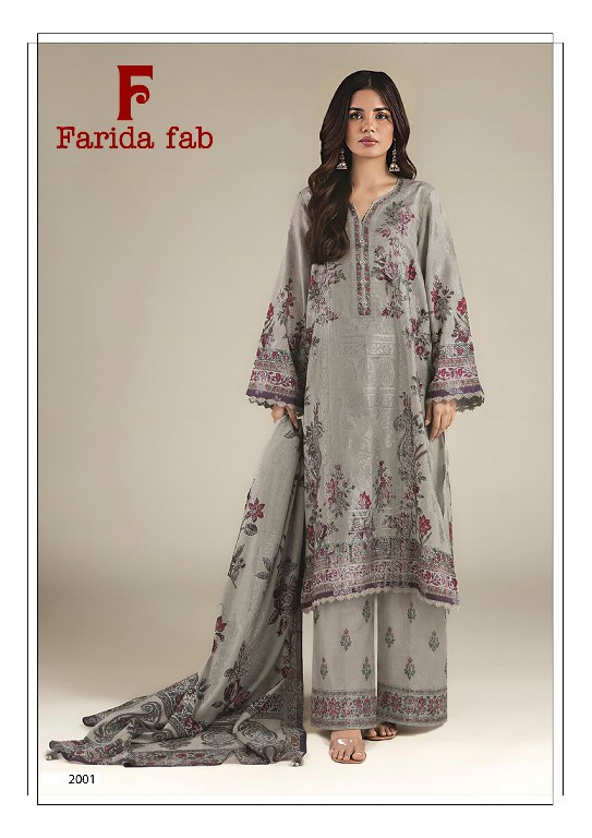 FARIDA FAB CHARIZMA VOL 2 WHOLESALE PURE LAWN COTTON PAKISTANI CASUAL WEAR DRESS MATERIAL ONLINE