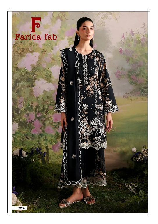 FARIDA FAB CHARIZMA VOL 2 WHOLESALE PURE LAWN COTTON PAKISTANI CASUAL WEAR DRESS MATERIAL ONLINE