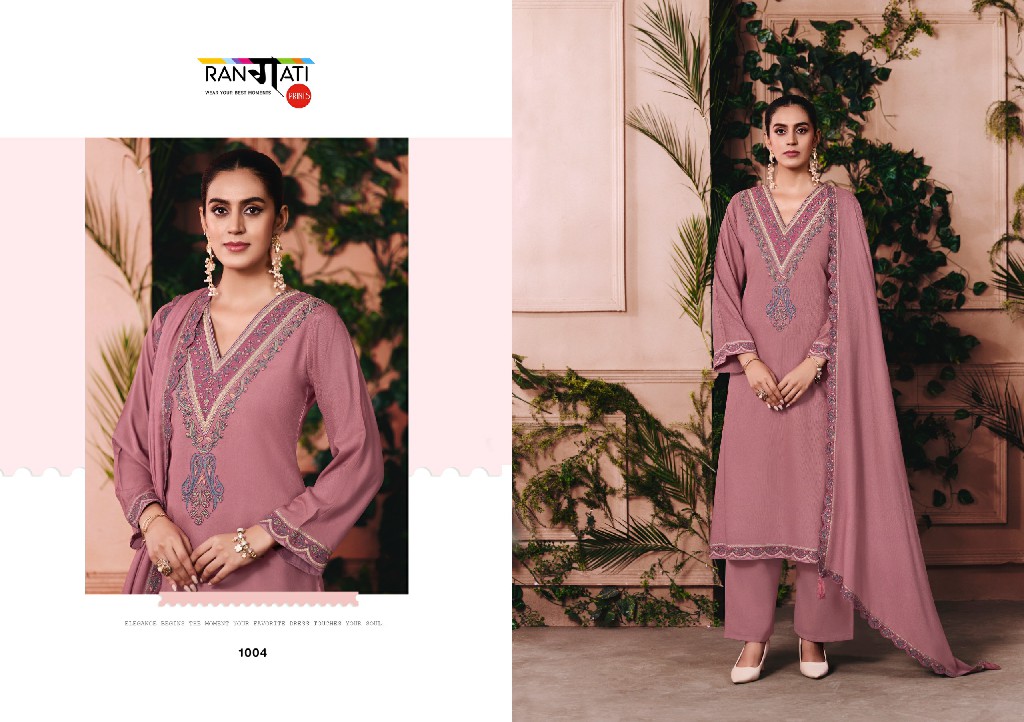RANGATI PRINTS SOZNI WHOLESALE PASHMINA WITH WORK WINTER WEAR UNSTITCH SALWAR SUITS EXPORTER