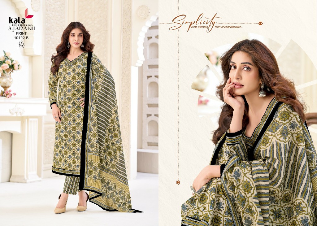 KALA AJARAKH PRINT VOL 1 WHOLESALE COTTON EVERYDAY WEAR DRESS MATERIAL SUPPLIER