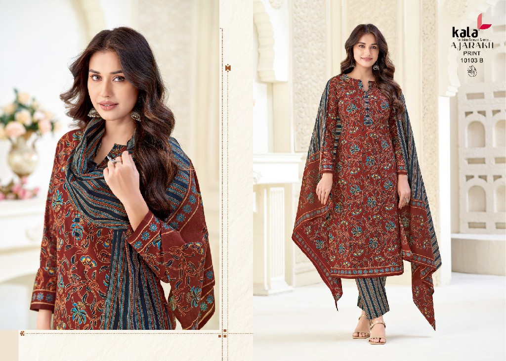KALA AJARAKH PRINT VOL 1 WHOLESALE COTTON EVERYDAY WEAR DRESS MATERIAL SUPPLIER
