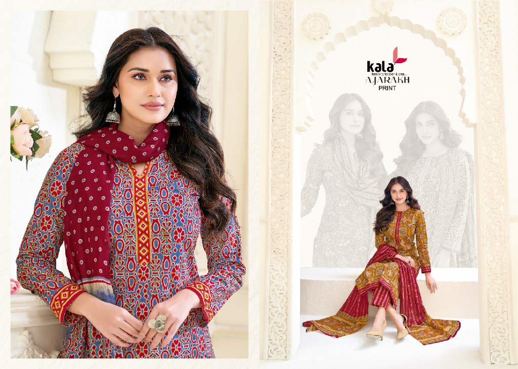 KALA AJARAKH PRINT VOL 1 WHOLESALE COTTON EVERYDAY WEAR DRESS MATERIAL SUPPLIER