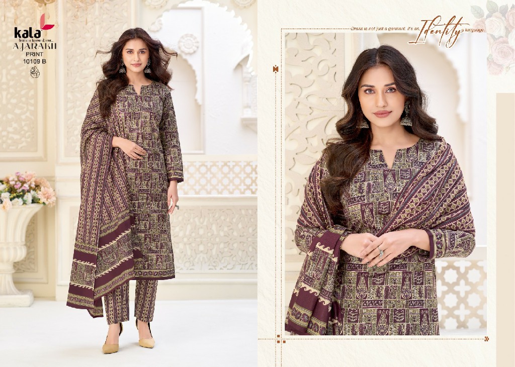 KALA AJARAKH PRINT VOL 1 WHOLESALE COTTON EVERYDAY WEAR DRESS MATERIAL SUPPLIER