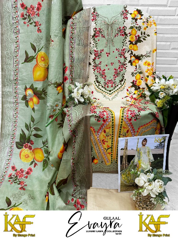 KAF EVAYRA GULAAL VOL 4 WHOLESALE HEAVY LAWN COTTON PRINTED KARACHI STYLE DRESS MATERIAL ONLINE