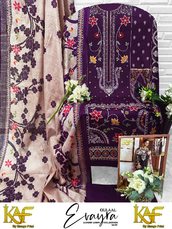 KAF EVAYRA GULAAL VOL 4 WHOLESALE HEAVY LAWN COTTON PRINTED KARACHI STYLE DRESS MATERIAL ONLINE