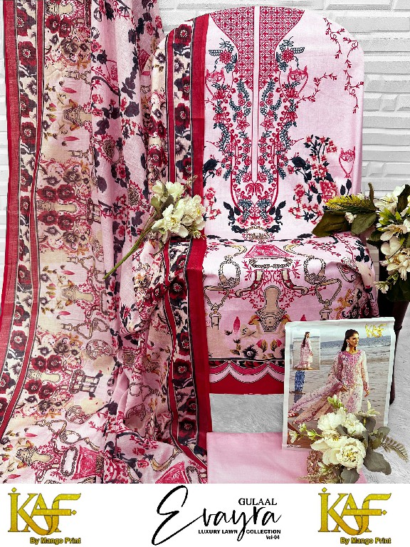 KAF EVAYRA GULAAL VOL 4 WHOLESALE HEAVY LAWN COTTON PRINTED KARACHI STYLE DRESS MATERIAL ONLINE
