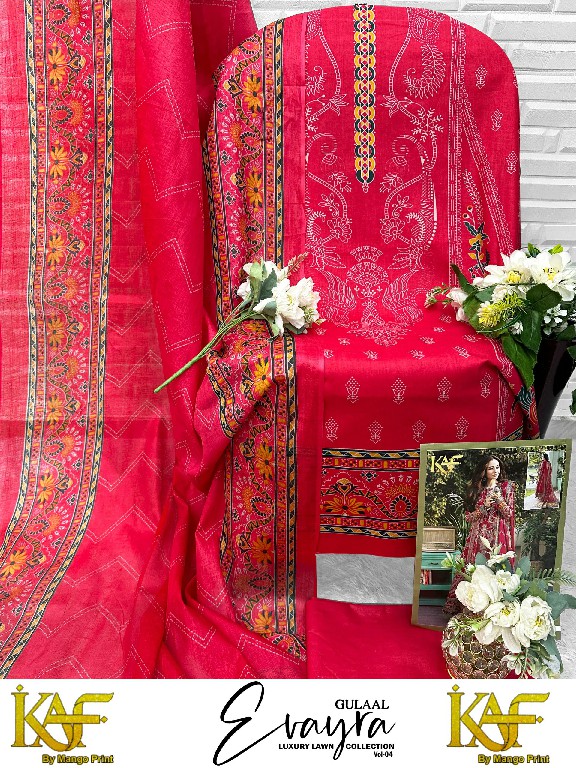 KAF EVAYRA GULAAL VOL 4 WHOLESALE HEAVY LAWN COTTON PRINTED KARACHI STYLE DRESS MATERIAL ONLINE
