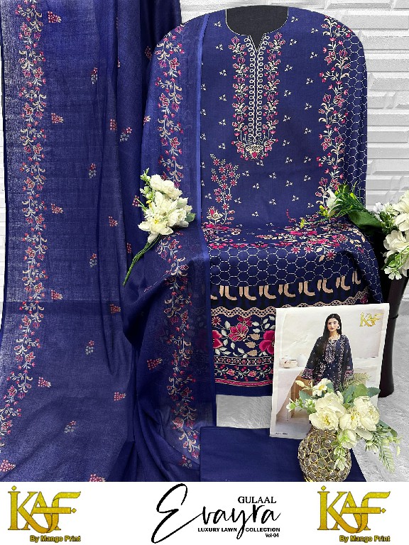 KAF EVAYRA GULAAL VOL 4 WHOLESALE HEAVY LAWN COTTON PRINTED KARACHI STYLE DRESS MATERIAL ONLINE