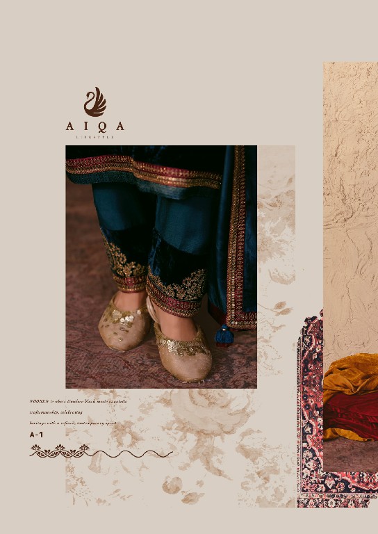 AIQA NOOREN WHOLESALE VISCOSE VELVET WITH FANCY WORK WINTER SPECIAL UNSTITCH SALWAR SUITS SUPPLIER