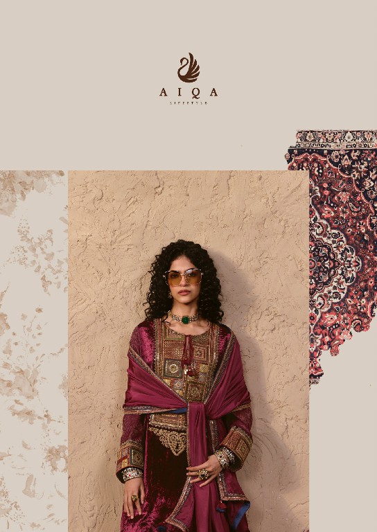 AIQA NOOREN WHOLESALE VISCOSE VELVET WITH FANCY WORK WINTER SPECIAL UNSTITCH SALWAR SUITS SUPPLIER