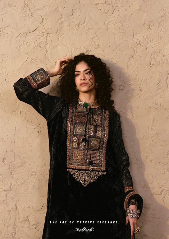 AIQA NOOREN WHOLESALE VISCOSE VELVET WITH FANCY WORK WINTER SPECIAL UNSTITCH SALWAR SUITS SUPPLIER