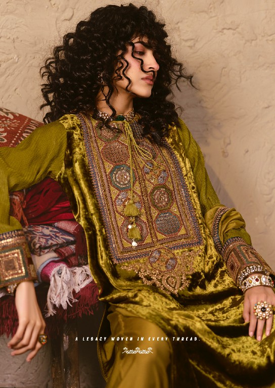 AIQA NOOREN WHOLESALE VISCOSE VELVET WITH FANCY WORK WINTER SPECIAL UNSTITCH SALWAR SUITS SUPPLIER