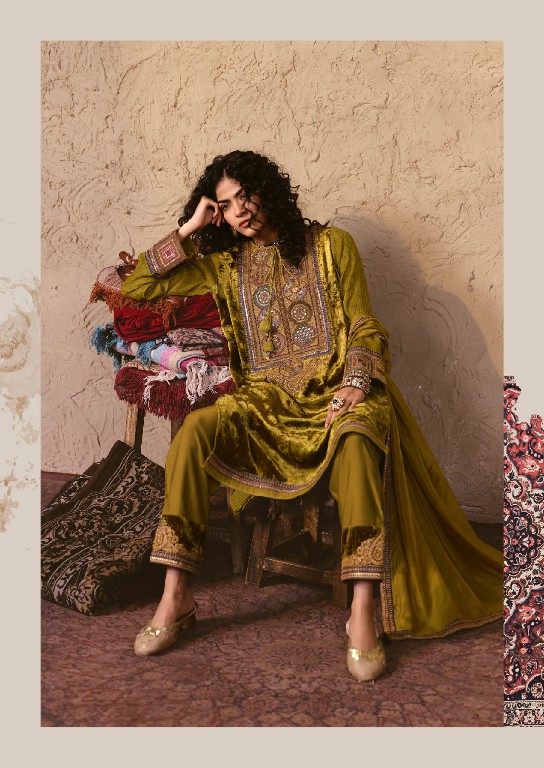 AIQA NOOREN WHOLESALE VISCOSE VELVET WITH FANCY WORK WINTER SPECIAL UNSTITCH SALWAR SUITS SUPPLIER