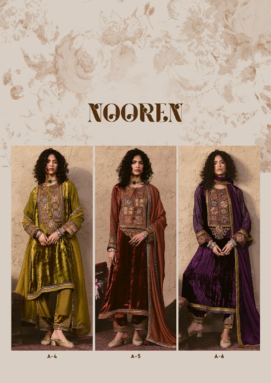AIQA NOOREN WHOLESALE VISCOSE VELVET WITH FANCY WORK WINTER SPECIAL UNSTITCH SALWAR SUITS SUPPLIER