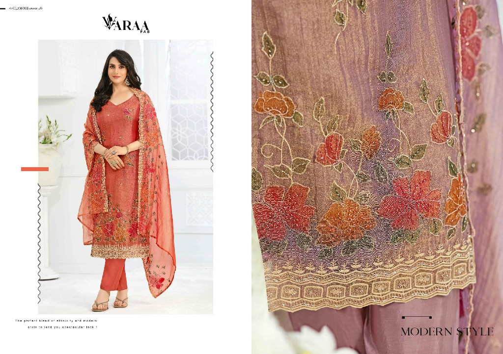 VARAA FAB NAYSA WHOLESALE SILK CRUSH DESIGNER WORK UNSTITCH SALWAR SUITS FOR EXPORT