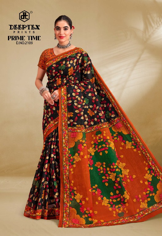 DEEPTEX PRIME TIME VOL 21 WHOLESALE COTTON PRINTED DAILY WEAR SAREE FOR WOMEN EXPORTER