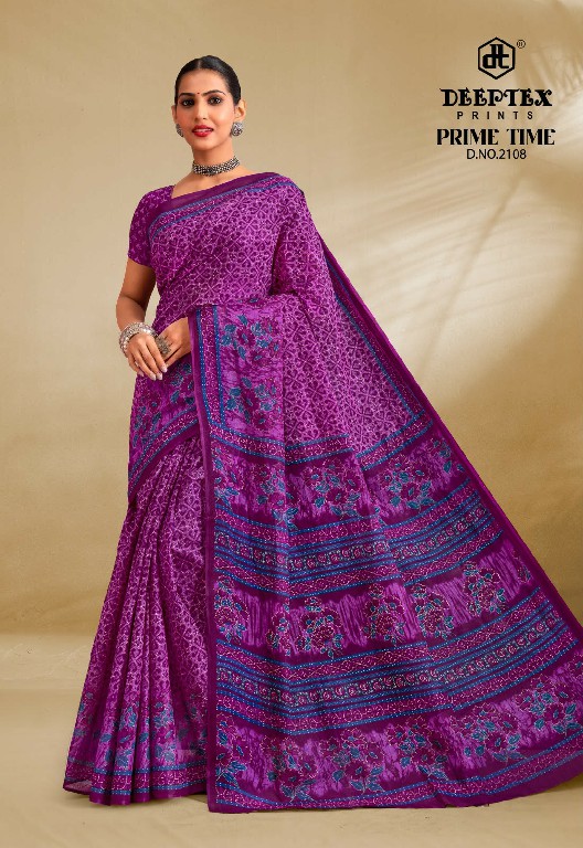 DEEPTEX PRIME TIME VOL 21 WHOLESALE COTTON PRINTED DAILY WEAR SAREE FOR WOMEN EXPORTER