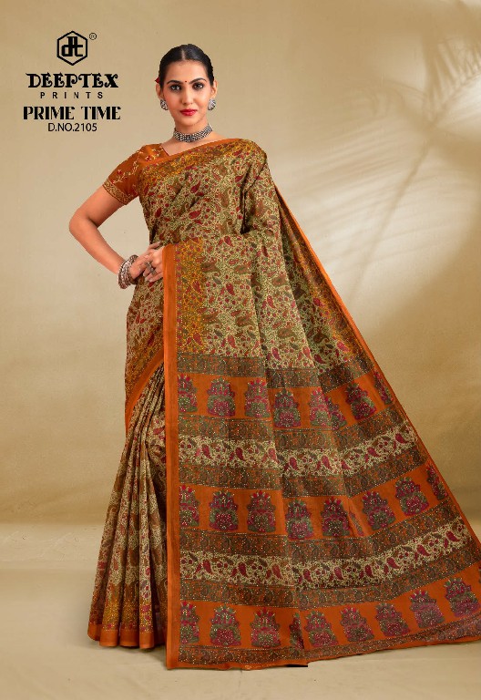DEEPTEX PRIME TIME VOL 21 WHOLESALE COTTON PRINTED DAILY WEAR SAREE FOR WOMEN EXPORTER