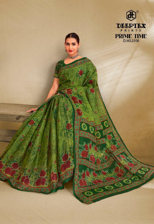 DEEPTEX PRIME TIME VOL 21 WHOLESALE COTTON PRINTED DAILY WEAR SAREE FOR WOMEN EXPORTER