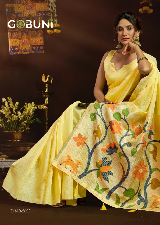 GOBUNI SUKANYA WHOLESALE LINEN SEQUENCE ETHNIC WEAR SAREES FOR WOMEN ONLINE
