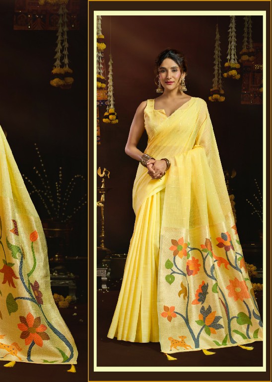 GOBUNI SUKANYA WHOLESALE LINEN SEQUENCE ETHNIC WEAR SAREES FOR WOMEN ONLINE