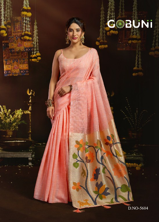 GOBUNI SUKANYA WHOLESALE LINEN SEQUENCE ETHNIC WEAR SAREES FOR WOMEN ONLINE