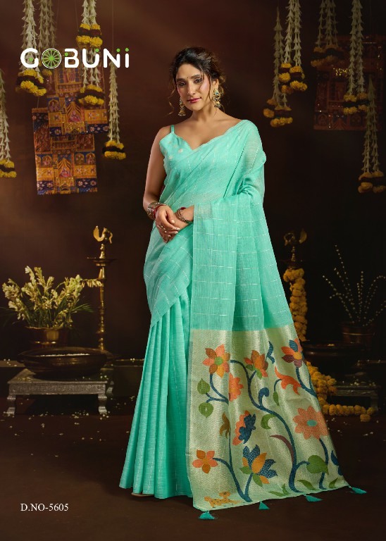 GOBUNI SUKANYA WHOLESALE LINEN SEQUENCE ETHNIC WEAR SAREES FOR WOMEN ONLINE