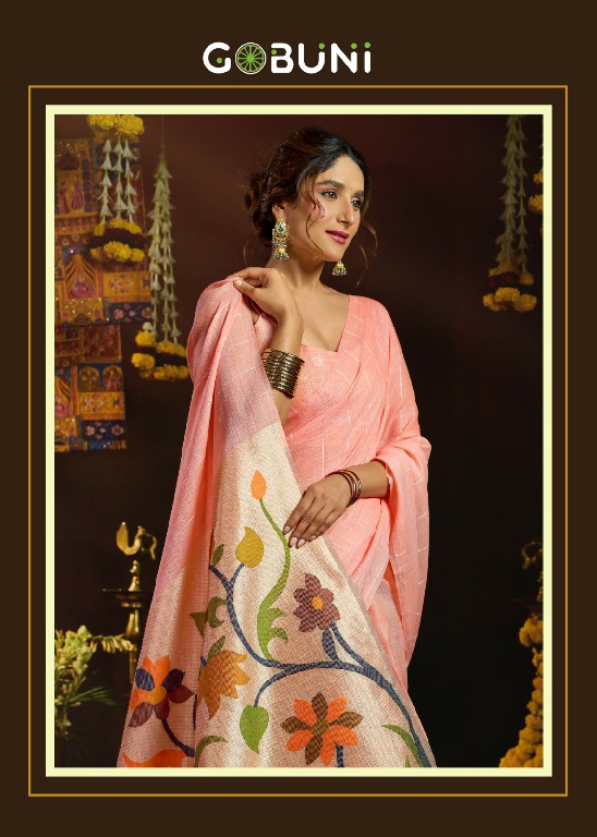 GOBUNI SUKANYA WHOLESALE LINEN SEQUENCE ETHNIC WEAR SAREES FOR WOMEN ONLINE