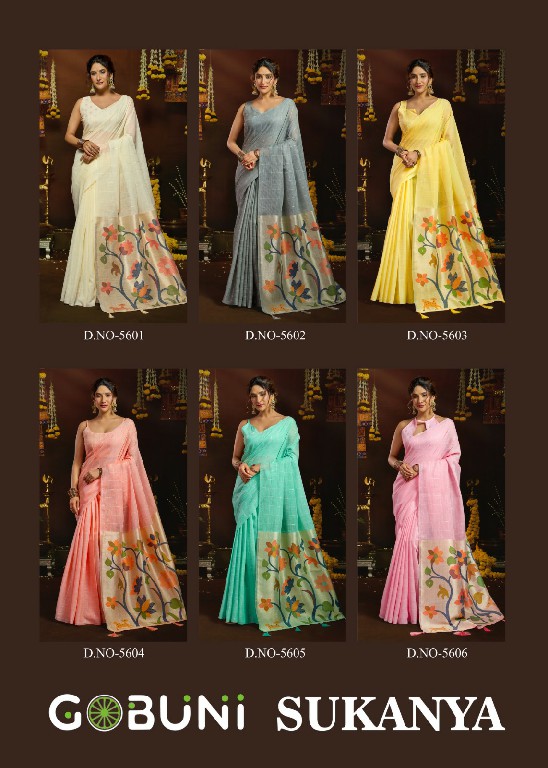 GOBUNI SUKANYA WHOLESALE LINEN SEQUENCE ETHNIC WEAR SAREES FOR WOMEN ONLINE