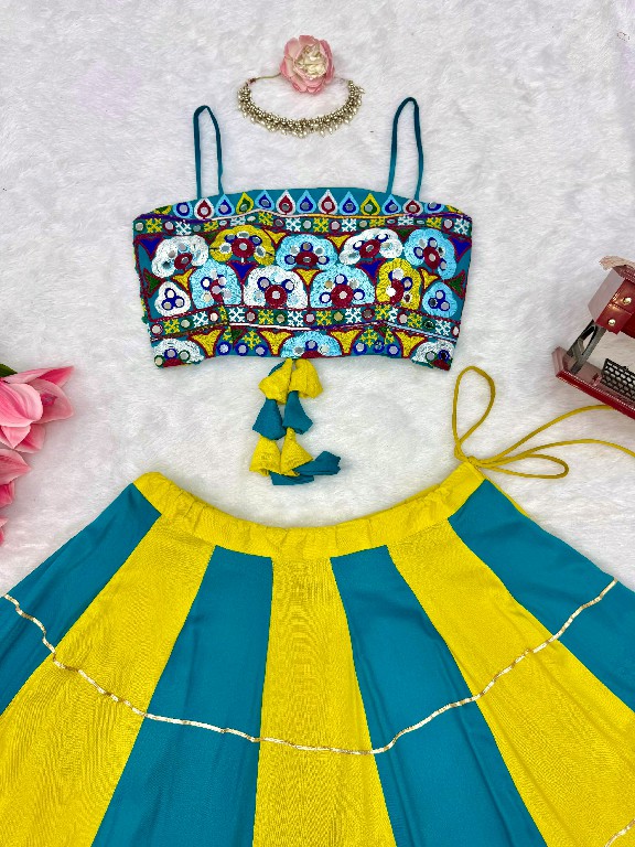 SP SERIES D.NO SP-97 WHOLESALE HEAVY RAYON MODERN NAVRATRI STYLE LEHENGA CHOLI FOR EXPORT