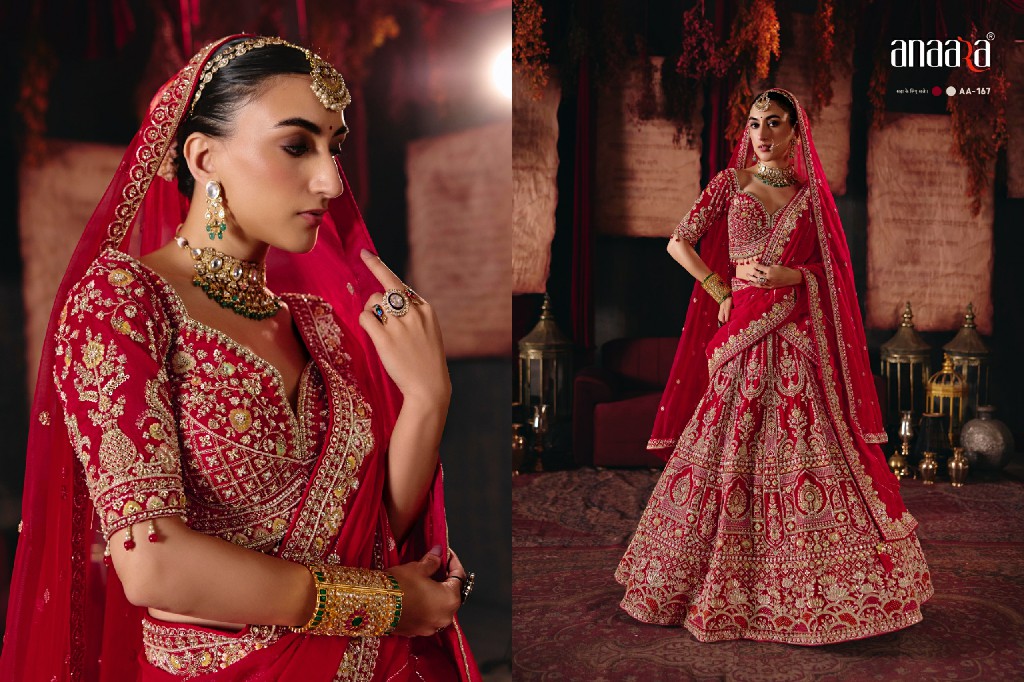 TATHASTU ANAARA 166 TO 181 SERIES WHOLESALE SILK FABRIC WEDDING WEAR LEHENGA CHOLI FOR BRIDES EXPORTER