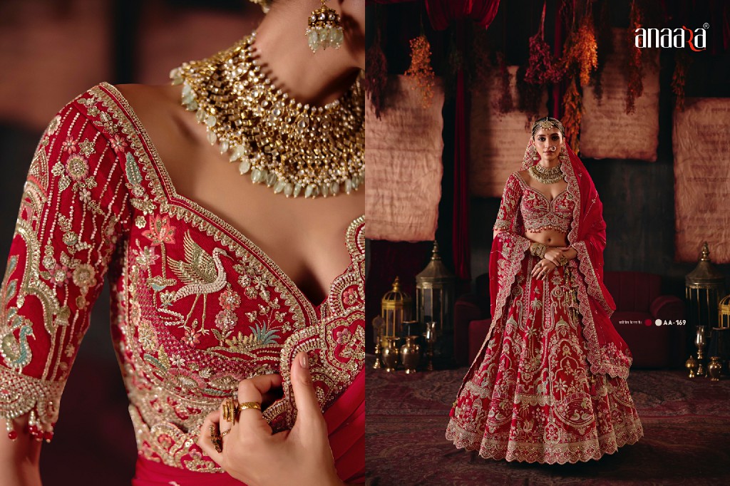 TATHASTU ANAARA 166 TO 181 SERIES WHOLESALE SILK FABRIC WEDDING WEAR LEHENGA CHOLI FOR BRIDES EXPORTER
