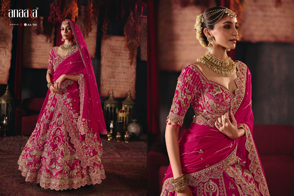 TATHASTU ANAARA 166 TO 181 SERIES WHOLESALE SILK FABRIC WEDDING WEAR LEHENGA CHOLI FOR BRIDES EXPORTER