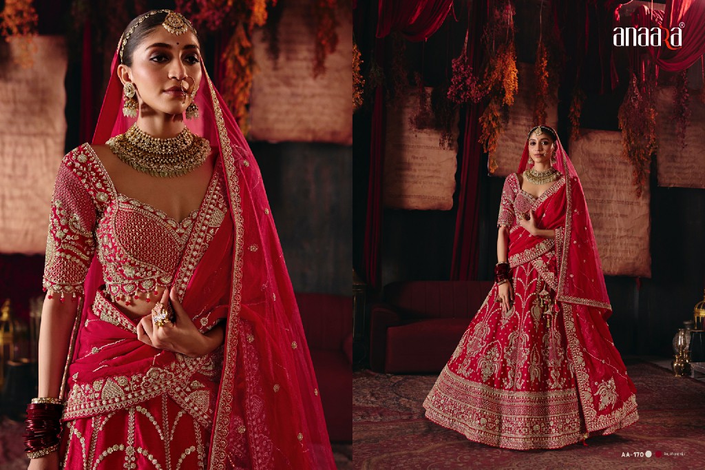 TATHASTU ANAARA 166 TO 181 SERIES WHOLESALE SILK FABRIC WEDDING WEAR LEHENGA CHOLI FOR BRIDES EXPORTER
