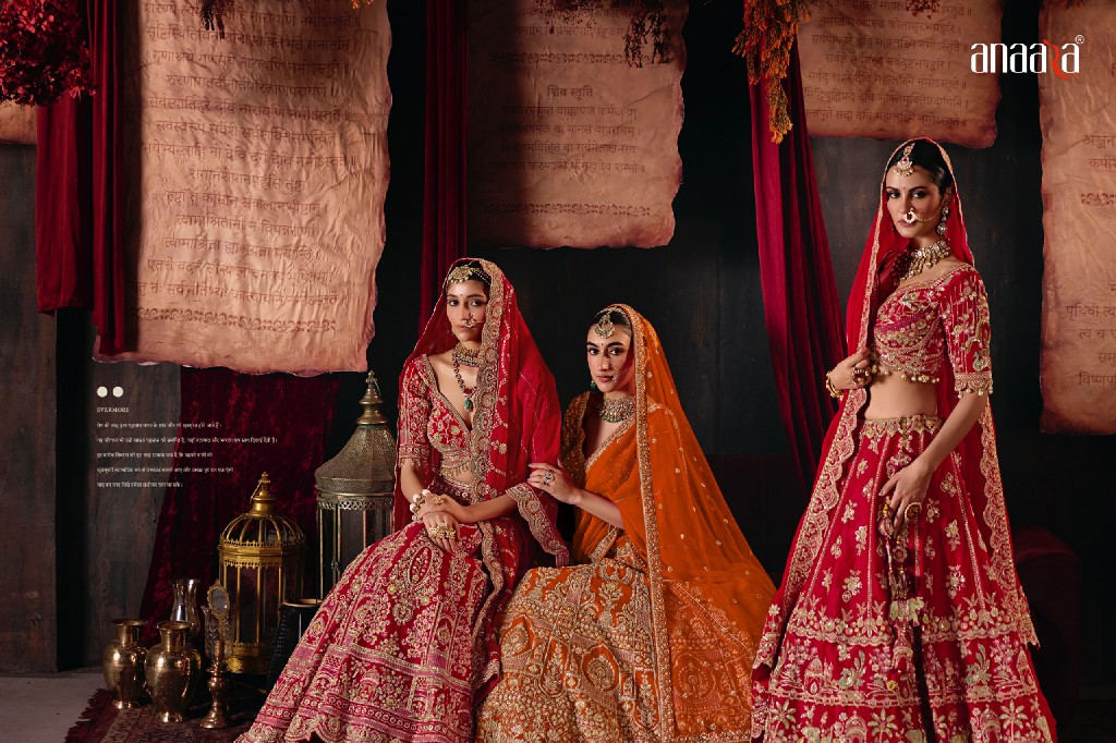 TATHASTU ANAARA 166 TO 181 SERIES WHOLESALE SILK FABRIC WEDDING WEAR LEHENGA CHOLI FOR BRIDES EXPORTER