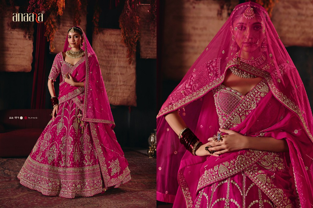 TATHASTU ANAARA 166 TO 181 SERIES WHOLESALE SILK FABRIC WEDDING WEAR LEHENGA CHOLI FOR BRIDES EXPORTER