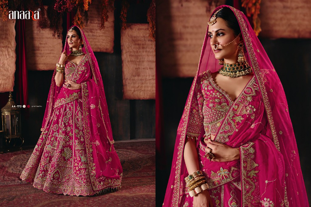 TATHASTU ANAARA 166 TO 181 SERIES WHOLESALE SILK FABRIC WEDDING WEAR LEHENGA CHOLI FOR BRIDES EXPORTER
