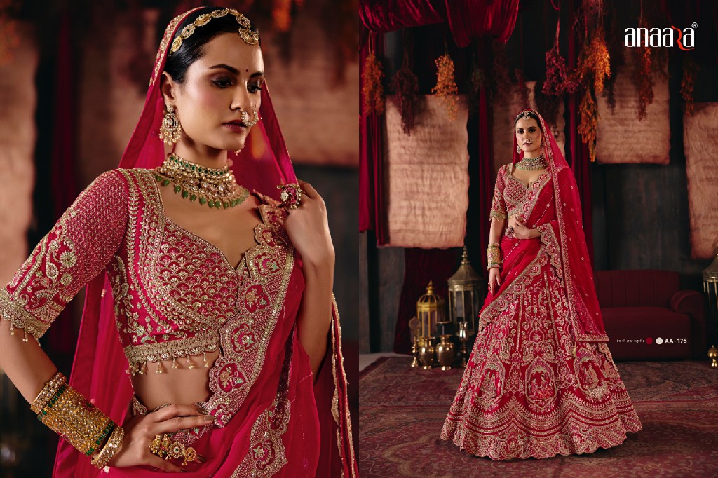 TATHASTU ANAARA 166 TO 181 SERIES WHOLESALE SILK FABRIC WEDDING WEAR LEHENGA CHOLI FOR BRIDES EXPORTER