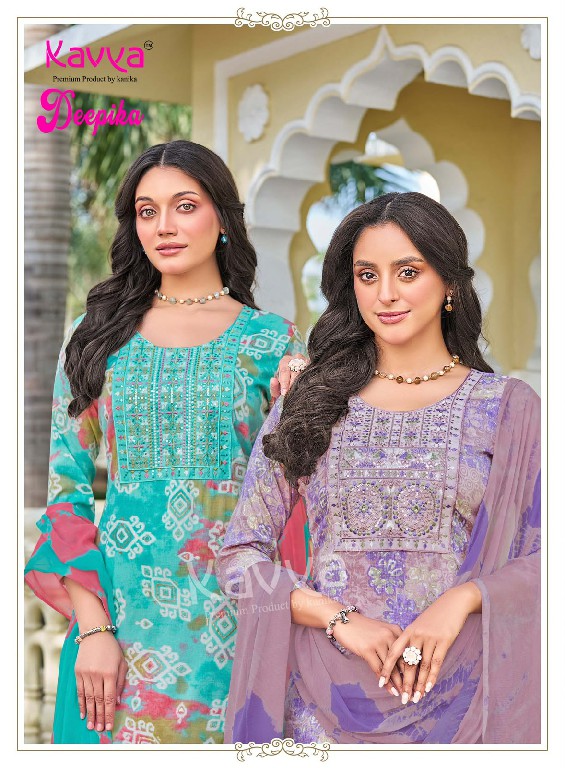 KAVYA DEEPIKA VOL 69 WHOLESALE READYMADE CAPSULE ELEGANT EMBROIDERY NECK WORK 3 PCS SUITS FOR EXPORT