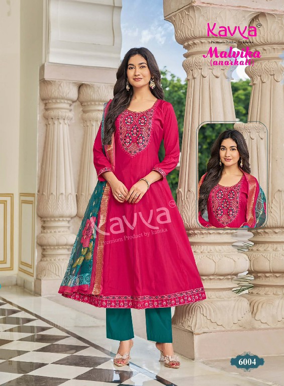 KAVYA MALVIKA VOL 6 WHOLESALE READYMADE ROMAN SILK ANARKALI STYLE LATEST FASHION 3 PCS SUITS SUPPLIER