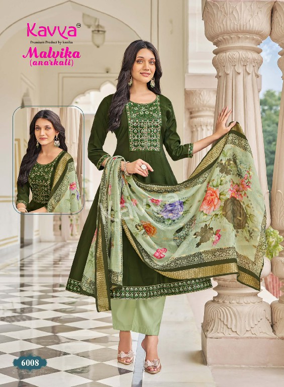 KAVYA MALVIKA VOL 6 WHOLESALE READYMADE ROMAN SILK ANARKALI STYLE LATEST FASHION 3 PCS SUITS SUPPLIER