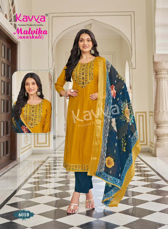 KAVYA MALVIKA VOL 6 WHOLESALE READYMADE ROMAN SILK ANARKALI STYLE LATEST FASHION 3 PCS SUITS SUPPLIER