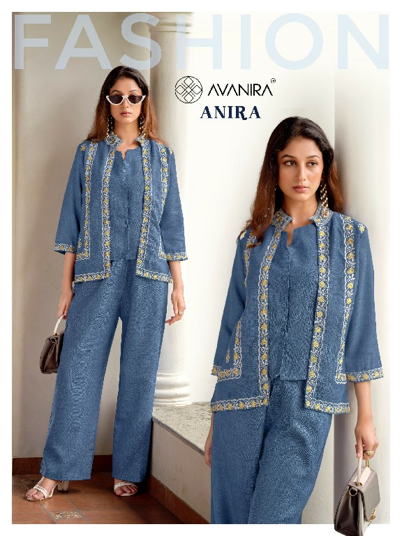 AVANIRA ANIRA WHOLESALE READYMADE FALEX COTTON UNIQUE KOTI STYLE COMBO CORD SET FOR EXPORT