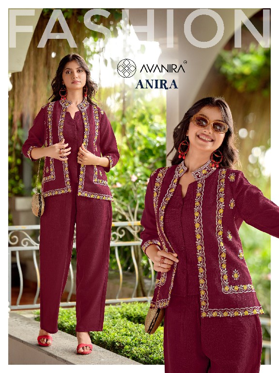 AVANIRA ANIRA WHOLESALE READYMADE FALEX COTTON UNIQUE KOTI STYLE COMBO CORD SET FOR EXPORT