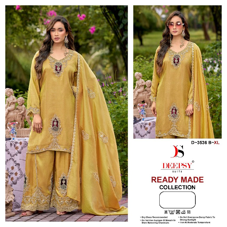 DEEPSY D.NO 3536 WHOLESALE READYMADE VISCOSE TISSUE SILK FUNCTION WEAR 3 PCS SUITS EXPORTER