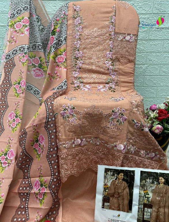 SANIYA TRENDZ D.NO 1015 WHOLESALE COTTON CHIKANKARI EMBROIDERED UNSTITCH SALWAR SUITS FOR EXPORT