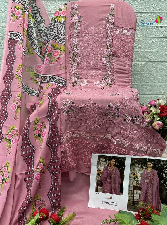 SANIYA TRENDZ D.NO 1015 WHOLESALE COTTON CHIKANKARI EMBROIDERED UNSTITCH SALWAR SUITS FOR EXPORT