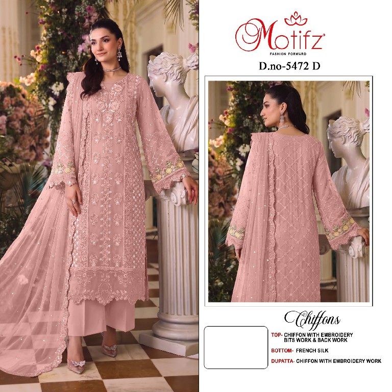 MOTIFZ D.NO 5472 WHOLESALE CHIFFON PAKISTANI POPULAR DESIGN UNSTITCH SALWAR SUITS EXPORTER
